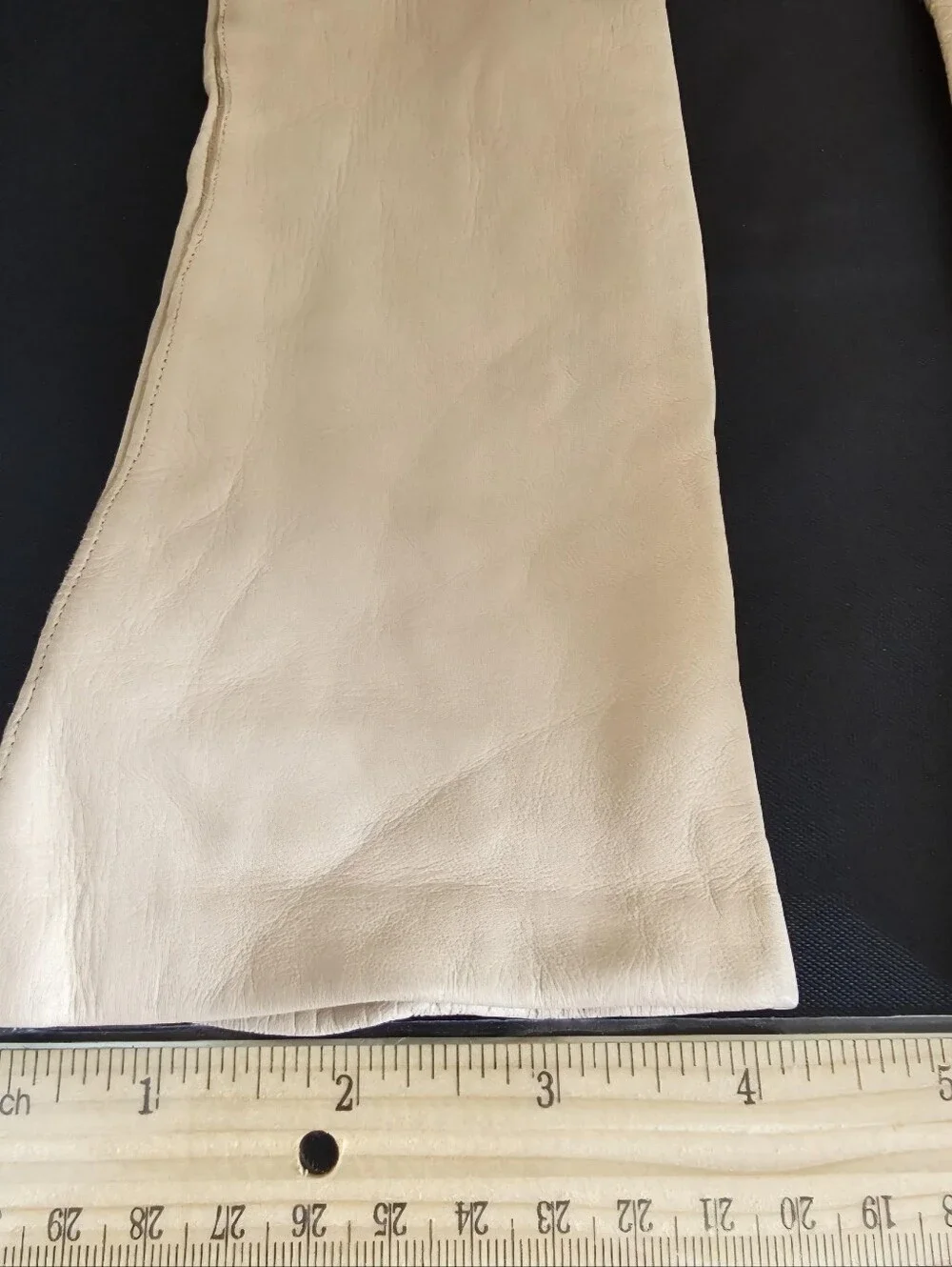 Vintage Kislav Kid Leather Gloves Size 7 Made France Camel Beige 1950s 1960s